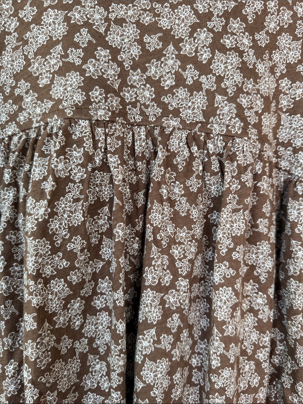 LOFT Brown Floral Split Neck Top - NWT - Picture 8 of 9